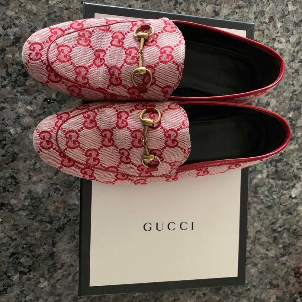 Gucci Red and Pink Loafers